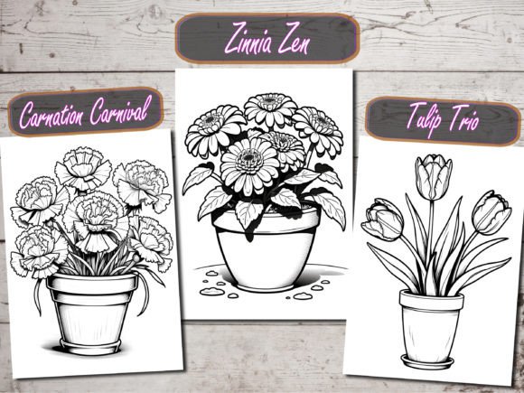 Download Free Printable Potted Flower Coloring Pg - Premium Bundle