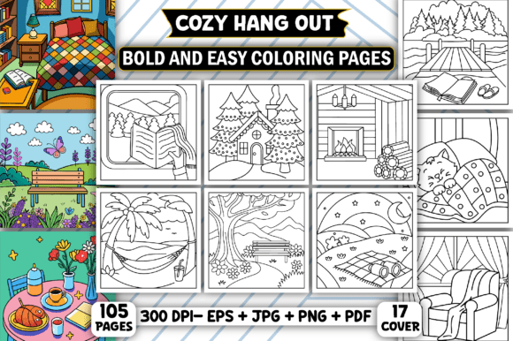 Download Cozy Hang out Bold &amp; Easy Coloring Pages - Premium Resources